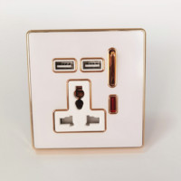 Enchufe de interruptor multifuncional 13A, enchufe de alta calidad con USB dual, venta al por mayor