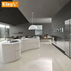 KINGV 2022 nuovi arrivi mobili da cucina in stile italiano personalizzati con bancone bar Arc bar island kitchen design