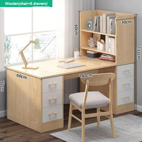 Nouvelle maison moderne enfants enfants stockage en bois ordinateur Table étude bureau et chaise ensemble avec 3 tiroirs étagère