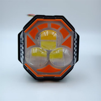 3 feux LED à 3 lentilles, rouges et bleus, pour moto, blancs et jaunes clignotants, en aluminium, feux de travail LED, phare antibrouillard pour vélo