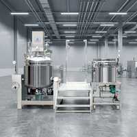 Mezclador Emulsionante al Vacío con Elevación Hidráulica de 50L, 40kW, SUS304/SUS316L con Bomba, Rodamiento y Motor de Engranajes