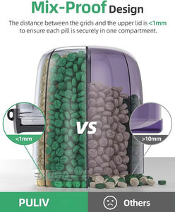 LM LM25374 Boîtes de rangement transparentes scellées de qualité alimentaire, boîtes à médicaments étanches à l'humidité et boîtes à pilules - Product Image 2