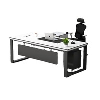 Bureau et chaise de direction modernes trois-en-un avec structure en acier, grande taille, pour PDG/Président/Supérieur/Généraliste