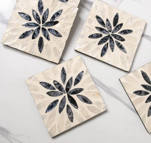 ชุดจานรองแก้วมุกธรรมชาติแบบโมเดิร์น พร้อมที่วาง สำหรับตกแต่งโต๊ะอาหาร งานเลี้ยง งานแต่งงาน - Product Image 4