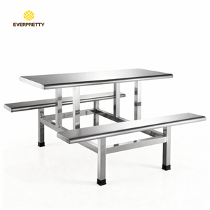 Juego <span class=keywords><strong>de</strong></span> Mesa <span class=keywords><strong>de</strong></span> Comedor Moderno y Personalizado con Sillas y Bancos, Diseño Cuadrado Duradero y Ecológico para Restaurantes, Cafeterías y Hogares - Product Image 3