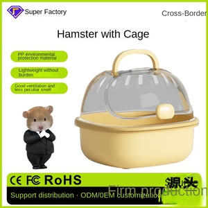 <span class=keywords><strong>Cage</strong></span> à hamster portable en plastique écologique avec fermeture à bouton solide, design panoramique, fournitures pour petits animaux, plateau en plastique pour intérieur - Product Image 4