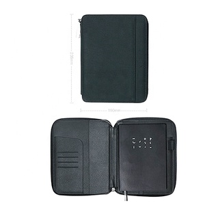 Gift item 6 ring binder metal clips planner leather notebook zipper loose leaf binder notebooks journal refillable