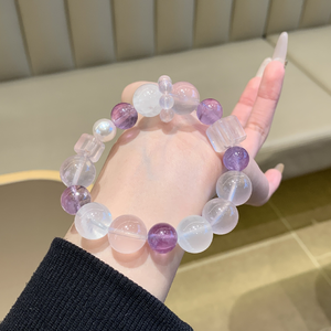 Pulsera de Amatista Natural, Diseño Original Más Vendido <span class=keywords><strong>para</strong></span> el Año del Fuego Morado, Cuarzo Rosa <span class=keywords><strong>para</strong></span> la Buena Fortuna, Venta al Por Mayor - Product Image 2