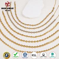 Collier à maillons pour femme en acier inoxydable plaqué or PVD 18 carats, motif grain de café, accessoires de mode, vente en gros de bijoux haut de gamme