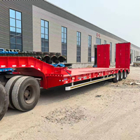 Promotion : Semi-remorque surbaissée en acier à 3 essieux, capacité de charge supérieure à 30 000 kg pour le transport d'excavatrices et de machines lourdes