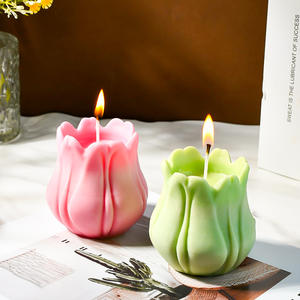 Moules à bougies artistiques en <span class=keywords><strong>cire</strong></span> <span class=keywords><strong>d</strong></span>'<span class=keywords><strong>abeille</strong></span> en forme de tulipe, design personnalisé - Bougies parfumées pour la <span class=keywords><strong>d</strong></span>écoration de la maison pour Thanksgiving et Diwali - Product Image 3