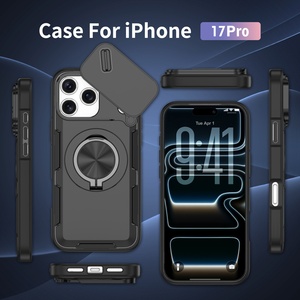 Coque robuste en métal double couche avec béquille et anneau, couleur personnalisée, ODM Fabricant, pour iPhone 17 Pro MAX 16 Pro 15 Plus 14 - Product Image 1
