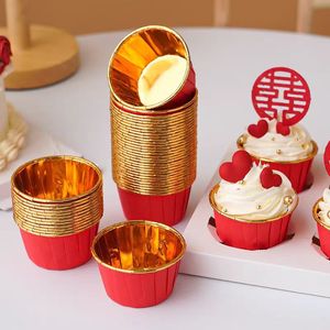 LNYZQUS-5 oz Stampini per <span class=keywords><strong>Muffin</strong></span> in Plastica Usa e Getta, Grandi Stampi per <span class=keywords><strong>Muffin</strong></span> con Cucchiai, Adatti al Forno, Bianchi con Dettagli Dorati - Product Image 2