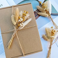 Lots de mini-bouquets de fleurs séchées naturelles dorées style bohème pour cadeaux de mariage, boîtes cadeaux, décoration de table pour fêtes à domicile