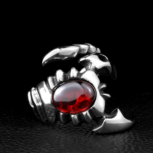 Soldato in acciaio SS8-032R acciaio inox anello di scorpione per gli uomini Punk Biker gioielli Cool alla moda gioielli all'ingrosso - Product Image 2