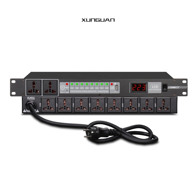 VS108 10 Channel Jack Panel Power Sequence Controller AC90-260V Power Management Sequencer