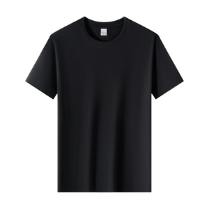 批发定制您的品牌标志 100% 棉 T 恤 纯色男士 T 恤 纯色休闲男士 T 恤 - Product Image 3