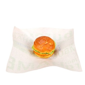 Hamburger Wrapping <b>Paper</b> 28.5x29.5 Cm Oil Proof Food Grade Single Side Coating For Sandwich And Chicken <b>Roll</b> Packaging - Product Image 4
