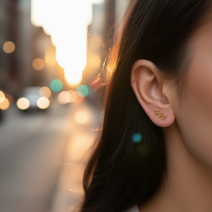 E2298 Orecchini geometrici dorati per donna, gioielli alla moda, materiale in lega di zinco - Product Image 2