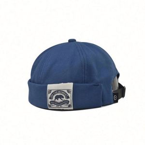 Casquette de baseball sans visière personnalisée en gros pour hommes, réglable, formelle, sportive, en coton, avec impression en relief - Product Image 2