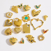 Pendentif Cœur Creux en Acier Inoxydable Série Love, Coloré et Inaltérable, pour Bricolage