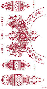2025 Sexy rouge henné tatouages temporaire Mehndi conceptions <span class=keywords><strong>dentelle</strong></span> main et <span class=keywords><strong>bras</strong></span> corps Art pour les femmes mariée fête Festival - Product Image 5