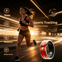 Anneau intelligent personnalisé multifonctionnel, étanche IP68 5ATM, fin, en acier inoxydable, moniteur de fréquence cardiaque, moniteur d'oxygène sanguin, tracker de forme physique