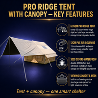 Tente pneumatique de luxe quatre saisons pour 3-4 personnes, en toile Oxford PVC imperméable, à ouverture rapide, portable, avec pompe et poteaux en aluminium, double paroi - Meilleure vente