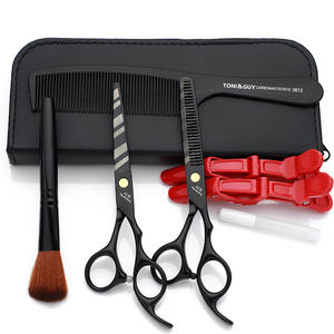 Tijeras de entresacar de fábrica con 30 dientes, negras a rayas, para cortar con la mano derecha, para uso doméstico y práctica. - Product Image 2