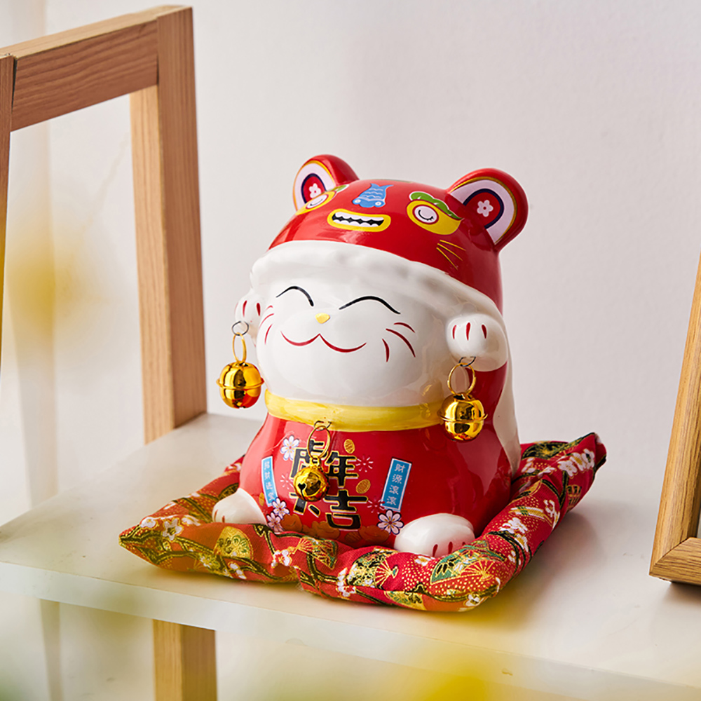 SALVADANAIO IN CERAMICA decorativa Maneki giapponese ceramica EUR 13,49
