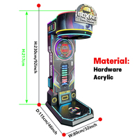 MAKER Machine de boxe commerciale d'arcade avec test de force de frappe, encastrée dans un cabinet métallique, pour bars, centres de jeux et distributeurs automatiques, à fort potentiel de rentabilité