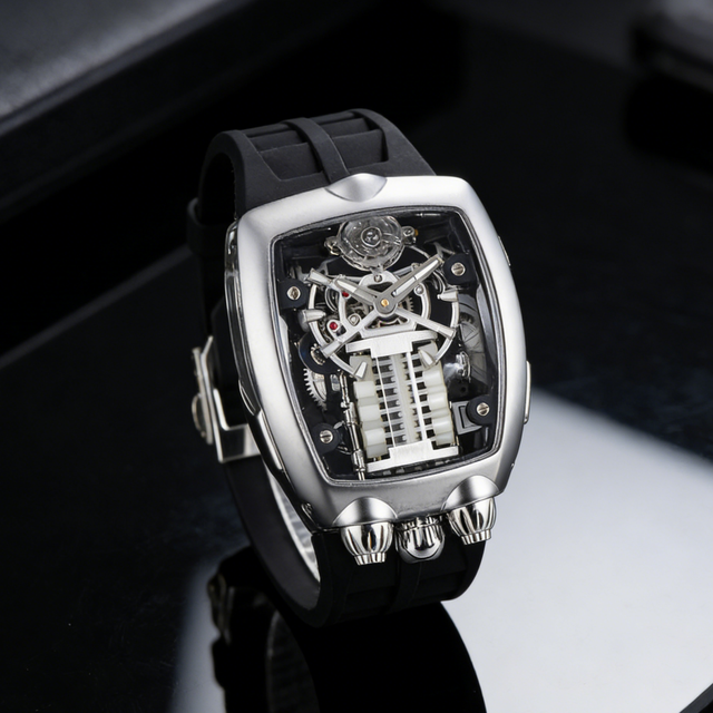 High-end commercial luxury mechanical-style wristwatch with fashionable luminous hands and customizable logo