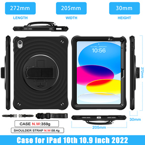 Per iPad 10a generazione 2022 10.9 pollici cavalletto ibrido Cover posteriore costruito con tracolla - Product Image 3