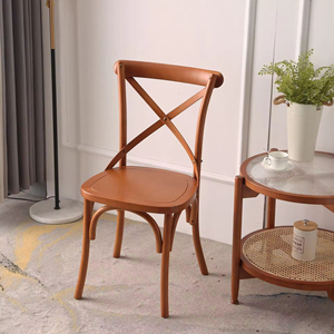 Modern Comfort Solid Wood Rattan Cross-Back Dining Chair, Suitable for Outdoor Hotels, Kitchens, Weddings, Bars, and Events - Product Image 4
