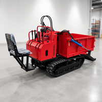 Dumper sur chenilles à moteur refroidi par air, avec sièges et pelles hydrauliques, pour le déplacement de matériaux de serre