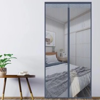 Moustiquaire de porte robuste avec tissu à grille diamantée, design 4 portes 2 côtés et modèle standard