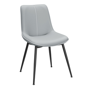 <span class=keywords><strong>Chaises</strong></span> de salle à manger modernes grises <span class=keywords><strong>VASAGLE</strong></span>, rembourrées en cuir, sans accoudoirs, dossier, pieds en métal - Product Image 1