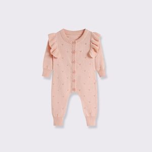 Pakaian Bayi Baru Lahir Musim Semi Gugur Gaya Nordik Romper Bayi Satu Potong Bayi Perempuan Warna Lengan Panjang Jumpsuit Segitiga - Product Image 1