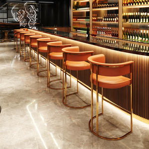 Sillas de bar de metal de diseño moderno para cocina, comedor, hotel, recepción, taburetes de bar profesionales y elegantes, sillas altas. - Product Image 5