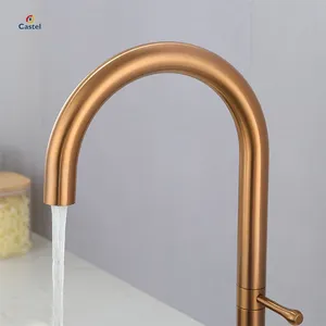 Wholesale Factory Price Rose Gold High Arc Kitchen Faucet Stainless Steel Sink Tap