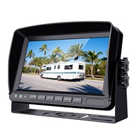 Pantalla dividida universal cuádruple Entradas de video de respaldo Parasol a prueba de golpes de 4 pines Camión de 7 pulgadas 4 monitores de cámara para cámara de vigilancia
