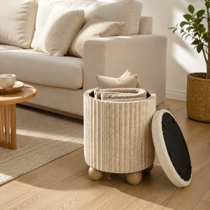 Pouf <span class=keywords><strong>de</strong></span> rangement multifonctionnel aspect travertin moderne, ottoman pour salon, chambre, entrée, hôtel, durable, gain <span class=keywords><strong>de</strong></span> place, grande capacité - Product Image 1