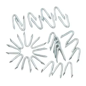 White Color U Shaped Insulated Nail Fence Staples U Type Insulated Staple With Paper