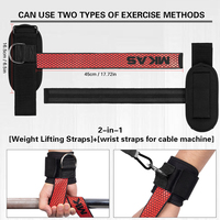 Sangles de musculation MKAS de haute qualité avec anneaux en D pour l'haltérophilie, l'entraînement et le powerlifting, support de poignet