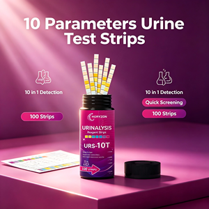 Bandelettes de test urinaire RS-10T 10-en-1 : Analyse complète de l'urine (glucose, protéines, corps cétoniques, pH, densité sanguine, leucocytes) pour usage domestique, diagnostic rénal <span class=keywords><strong>et</strong></span> diabétique - Product Image 6