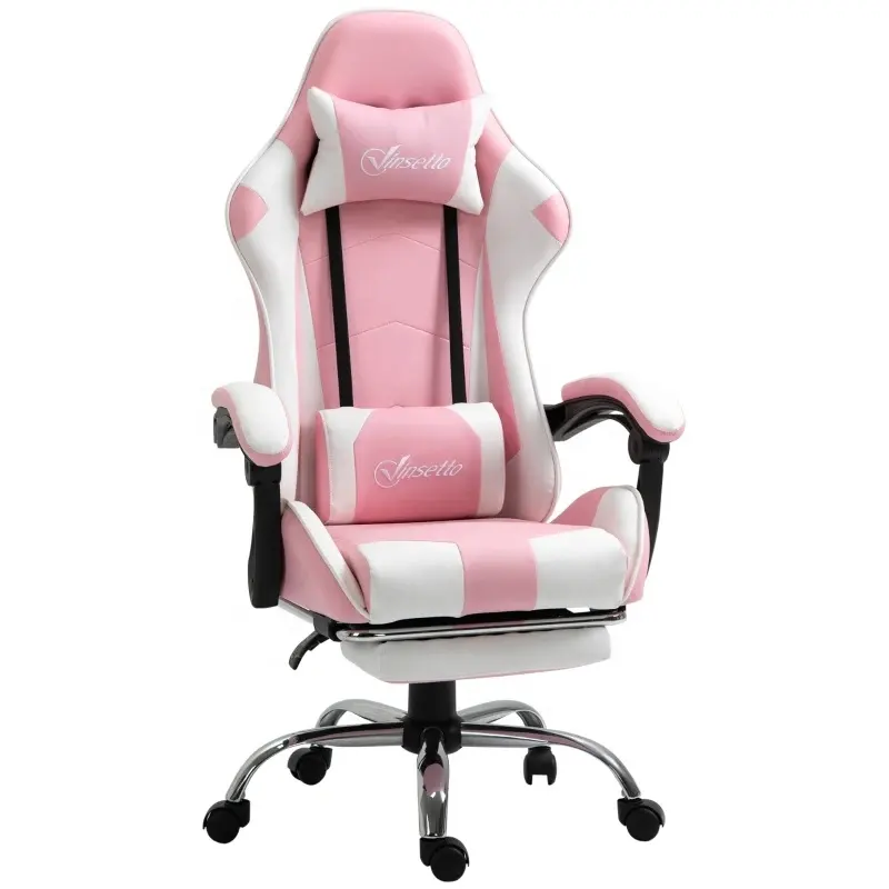 Cheap Leather Pink Racing Gaming Chair With Lumber Support Swivel High Back Recliner Gamer Desk Chair For Home Office