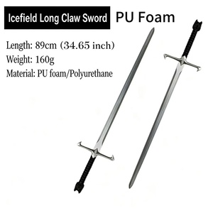 Épée de jouet <span class=keywords><strong>en</strong></span> mousse PU <span class=keywords><strong>Game</strong></span> <span class=keywords><strong>of</strong></span> <span class=keywords><strong>Thrones</strong></span> (88 cm) - Épée à griffes longues Icefield - Arme de cosplay légère et sûre - Accessoire de costume pour jeu de rôle - Product Image 1