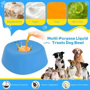 Venta al por mayor OEM: Cuencos de alimentación lenta para perros con bola rodante para golosinas líquidas, cuenco de entrenamiento, cuenco antiderrame y anti-lamido para todas las razas. - Product Image 4
