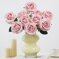 Fabrik Großhandel 10 Köpfe Bouquet Dusty Color Künstliche Seide Rose Blume für Home Wedding Party Dekoration