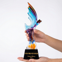 Trophée en cristal K9 aile de faucon Jadevertu en forme d'aigle, en pâte de verre, avec gravure personnalisée, récompense de reconnaissance, style sportif, coffret cadeau